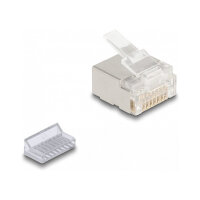 RJ45 Modularer Stecker Cat.6A für Slim und Flachbandkabel 100er Set