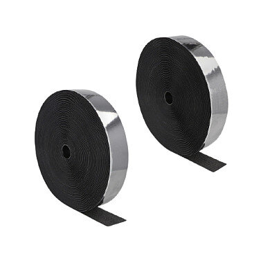 Strapazierfähiges Klettband selbstklebend mit Haft- und Flauschband L 25 m x B 50 mm schwarz