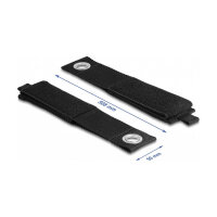 Strapazierfähiger Klettgurt mit Befestigungsöse L 508 x B 50 mm schwarz 5 Stück
