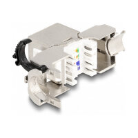 Keystone Modul RJ45 Buchse zu LSA Cat.6A STP mit Verschlussclip und kabelbinderfrei