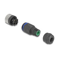 M12 Steckverbinder A-kodiert 4 Pin Buchse zur Montage mit Schraubanschluss