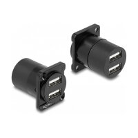 D-Typ Modul USB 2.0 Typ-A 2 x Buchse zu 2 x Buchse