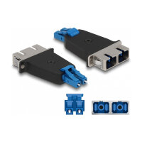 LWL Hybrid Kupplung LC Duplex Stecker zu SC Duplex Buchse blau