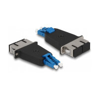 LWL Hybrid Kupplung LC Duplex Stecker zu SC Duplex Buchse blau