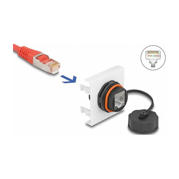 Easy 45 Modul Netzwerk RJ45 Cat.6A, 45 x 45 mm