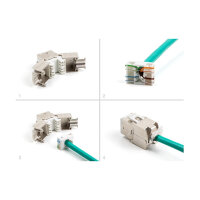 Keystone Modul RJ45 Buchse zu LSA Cat.6A werkzeugfrei weiß Set 10 Stück