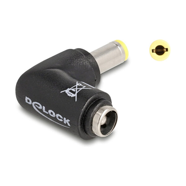 DC Adapter 5,5 x 2,5 mm Stecker zu 5,5 x 2,5 mm Buchse 90° gewinkelt
