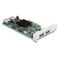 PCI Express x4 Karte zu 2 x extern USB 5 Gbps Typ-A + 2 x intern USB 5 Gbps Typ-A Dual Channel - Low Profile Formfaktor