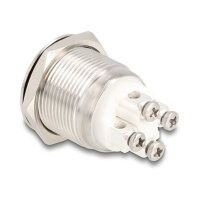 Drucktaster zum Einbau 19 mm 4 x Schraubklemme LED blau