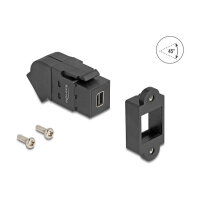Keystone Modul Mini DisplayPort Einbaubuchse zu DisplayPort Buchse 45° gewinkelt 8K 30 Hz schwarz