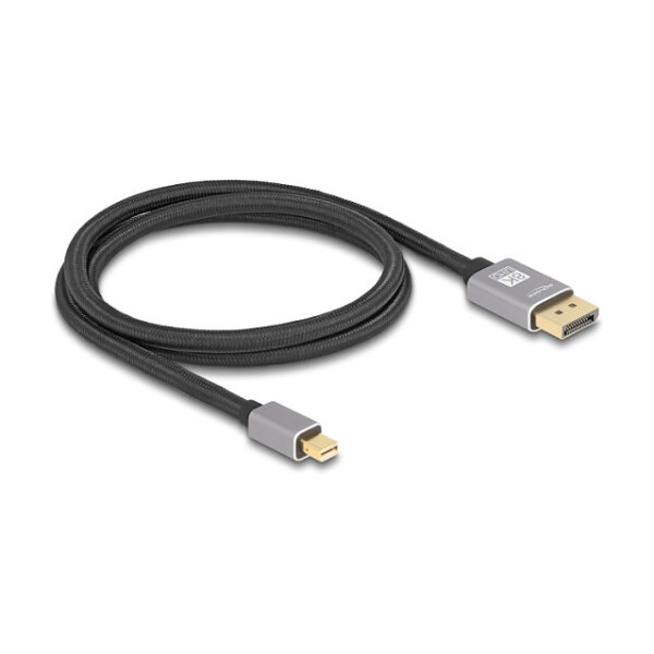 Mini DisplayPort zu DisplayPort Kabel 8K 60 Hz 1 m grau Metall ohne Einrastfunktion