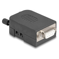 Sub-D Steckergehäuse 9 Pin Seriell aus Kunststoff inklusive Terminalblock Steckerverbinder Buchse für RS-232/RS-485/CANBUS