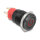 Druckschalter zum Einbau schwarz 16 mm 12 V 5 x Lötanschluss LED rot Powersymbol + Ring