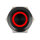 Druckschalter zum Einbau schwarz 22 mm 12 V 5 x Lötanschluss LED rot Ring