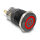 Druckschalter zum Einbau schwarz 19 mm 12 V 5 x Lötanschluss LED rot Powersymbol + Ring
