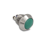 Drucktaster zum Einbau 12 mm 2 x Schraubklemme grün