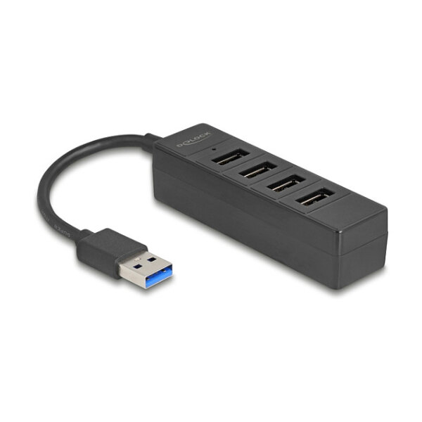 USB Hub 4 Port USB 5 Gbps mit 4 x USB Typ-A Buchse schwarz
