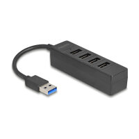 USB Hub 4 Port USB 5 Gbps mit 4 x USB Typ-A Buchse schwarz