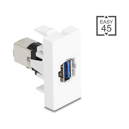 Easy 45 Modul USB 5 Gbps Typ-A Buchse zu USB 5 Gbps Typ-B Buchse weiß