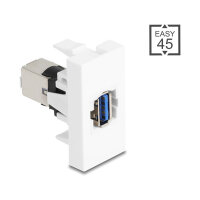 Easy 45 Modul USB 5 Gbps Typ-A Buchse zu USB 5 Gbps Typ-B Buchse weiß
