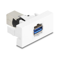 Easy 45 Modul USB 5 Gbps Typ-A Buchse zu USB 5 Gbps Typ-B Buchse weiß