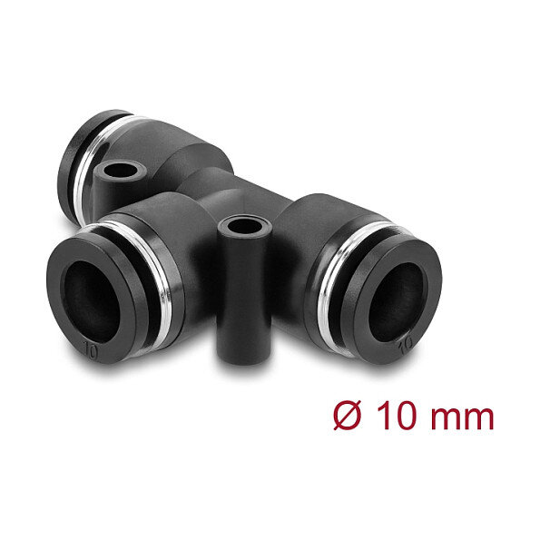 Pneumatik Steckverbinder 10 mm mit zwei Befestigungslöchern T-Form