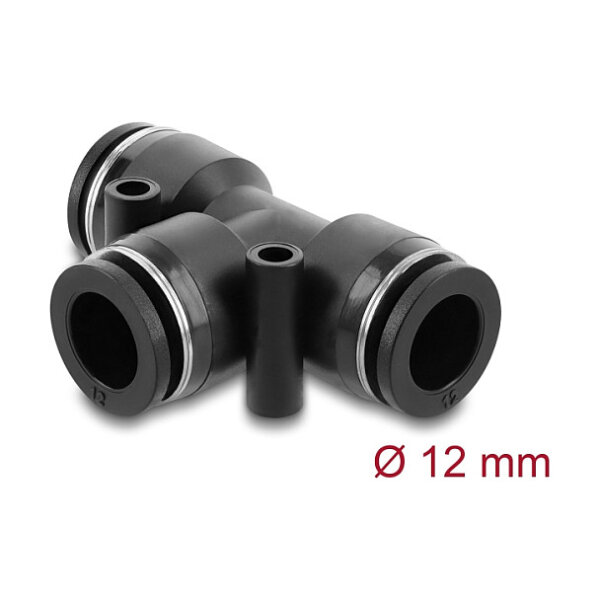 Pneumatik Steckverbinder 12 mm mit zwei Befestigungslöchern T-Form