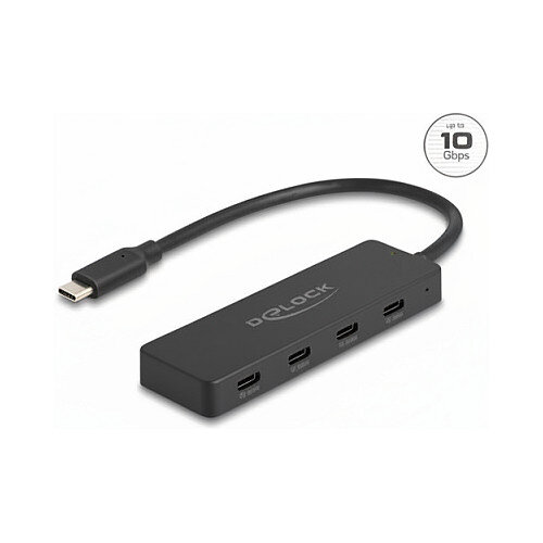 USB 10 Gbps USB Type-C™ Hub mit 4 x USB Type-C™ Buchse schwarz