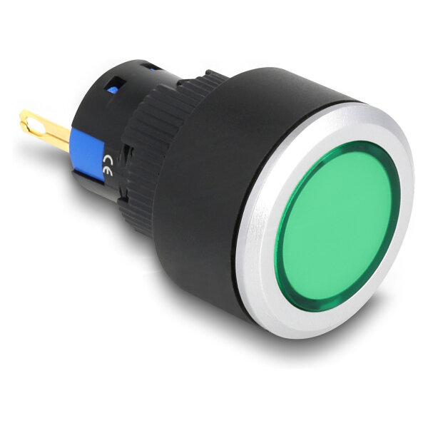 16 mm Kunststoff Signallampe grün / Lötversion