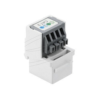 Keystone Modul RJ11 Buchse zu Terminalblock 4 Pin weiß