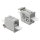 RJ45 Kupplung Cat.6A Dual Buchse zu Buchse für Hutschienen Montage grau