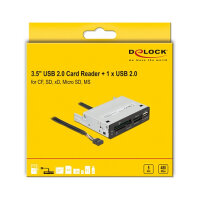 Delock 3.5? USB 2.0 Card Reader 5 Slot + 1 x USB 2.0 Typ-A Buchse