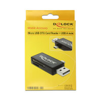 Delock Micro USB OTG Card Reader + USB A Stecker