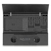 Delock Card Reader USB 5 Gbps USB Type-C™ / Typ-A für SD und Micro SD Speicherkarten mit praktischem Speicherkarten Etui - schwarz