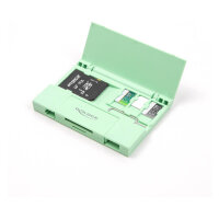 Delock Card Reader USB 5 Gbps USB Type-C™ / Typ-A für SD und Micro SD Speicherkarten mit praktischem Speicherkarten Etui - mint