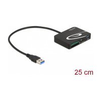 Delock Card Reader für XQD / SD / Micro SD Speicherkarten + USB Typ-A Port