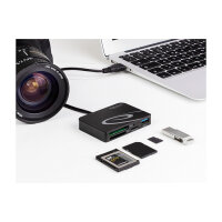Delock Card Reader für XQD / SD / Micro SD Speicherkarten + USB Typ-A Port
