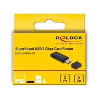 Delock Card Reader SuperSpeed USB 5 Gbps für SD und Micro SD Speicherkarten