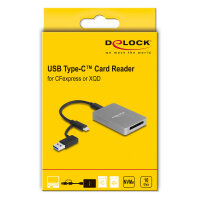 Delock USB Type-C™ Card Reader im Aluminium Gehäuse für CFexpress oder XQD Speicherkarten