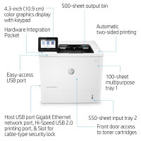L HP LaserJet Enterprise M611dn Laserdrucker 61 S./Min. LAN Duplex