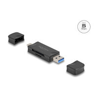 Delock Card Reader USB 5 Gbps USB Type-C™ / Typ-A für SD und Micro SD Speicherkarten schwarz