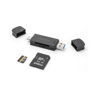 Delock Card Reader USB 5 Gbps USB Type-C™ / Typ-A für SD und Micro SD Speicherkarten schwarz