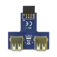 Delock USB Pin Header Buchse > 2 x USB 2.0 Buchse - oben