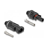 Delock DL4 Solar Konnektoren zum Crimpen, Stecker und Buchse, schwarz 2 Stück