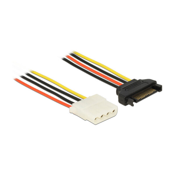 Delock Stromkabel SATA 15 Pin Stecker > 4 Pin Buchse 50 cm