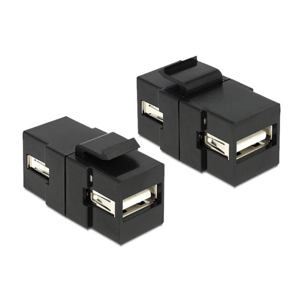 Delock Keystone Modul USB 2.0 A Buchse > USB 2.0 A Buchse schwarz