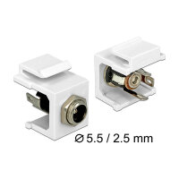 Delock Keystone Modul DC 5,5 x 2,5 mm Buchse weiß