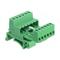 Delock Terminalblock Set für Hutschienen 6 Pin mit Rastermaß 5,08 mm gewinkelt