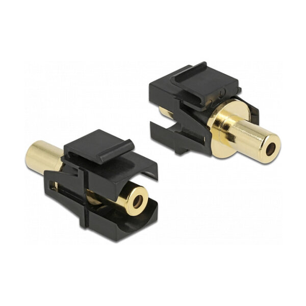 Delock Keystone Modul Klinkenbuchse 3,5 mm 3 Pin zu Klinkenbuchse 3,5 mm 3 Pin vergoldet schwarz