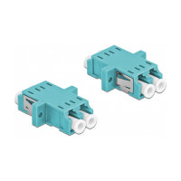 Delock LWL Kupplung LC Duplex Buchse zu LC Duplex Buchse Multimode 2 Stück hellblau